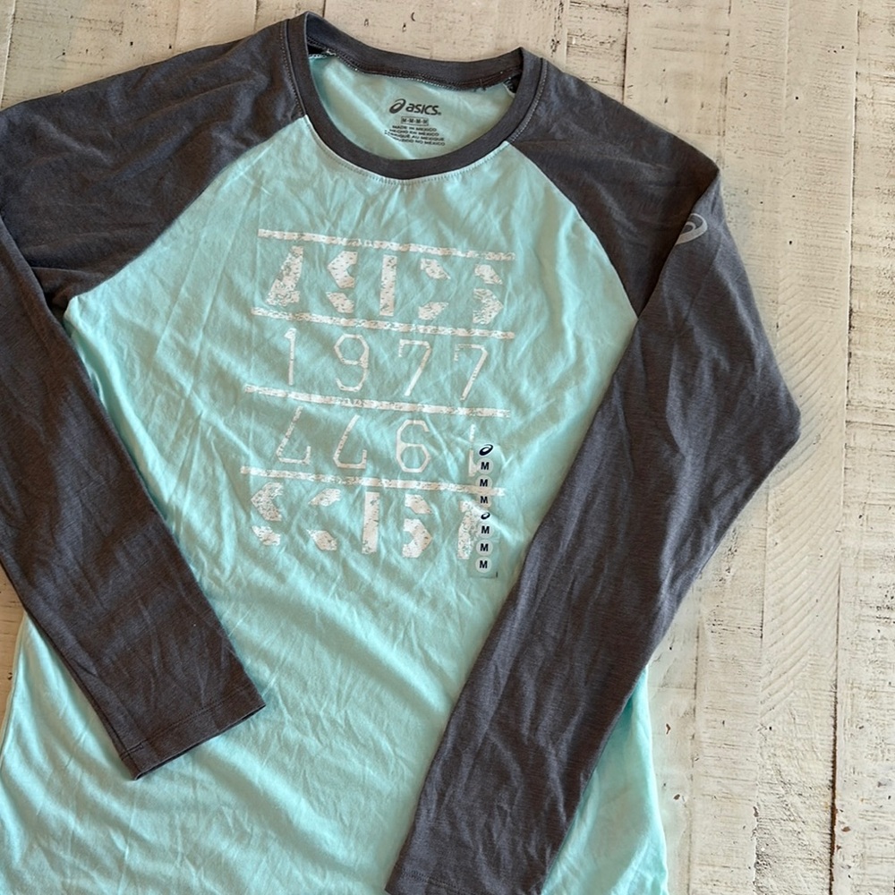 ASICS Kids' Blue and Gray Long Sleeve Shirt